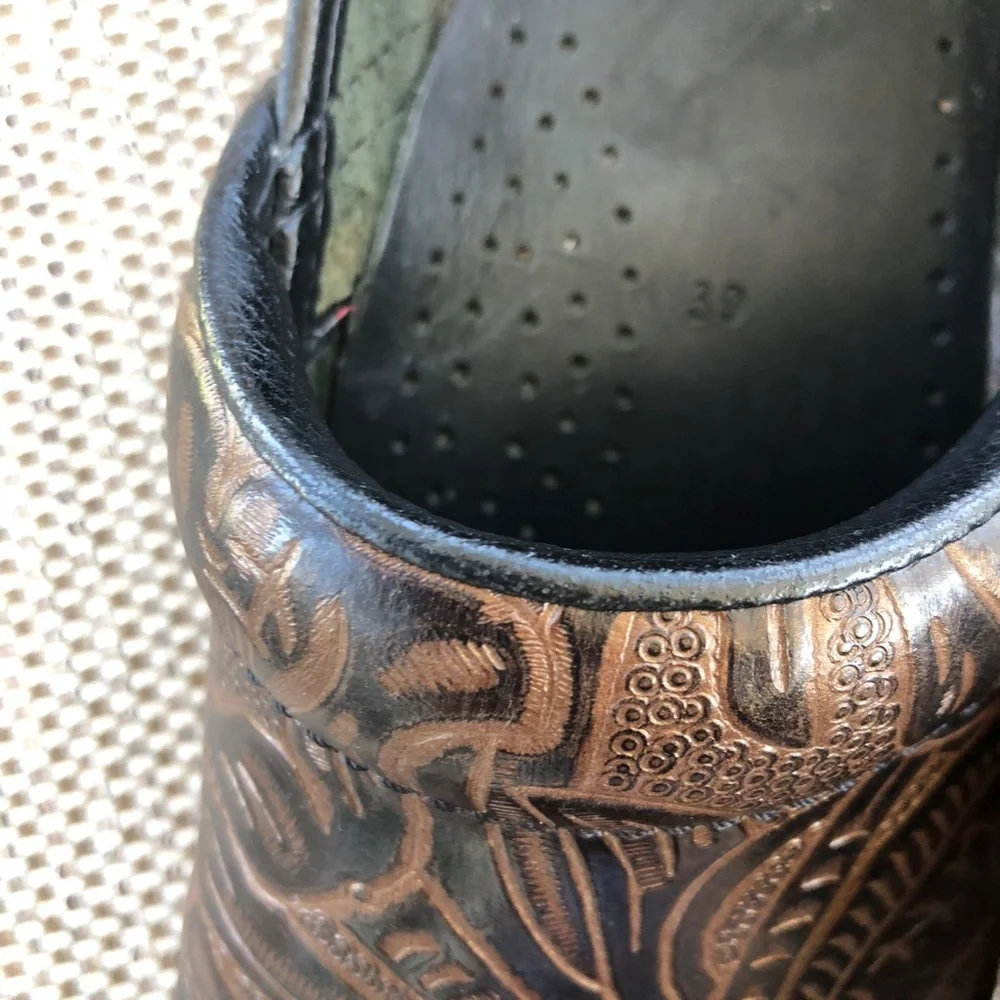 Dansko Brown Patterned Clogs - Picture 6 of 9